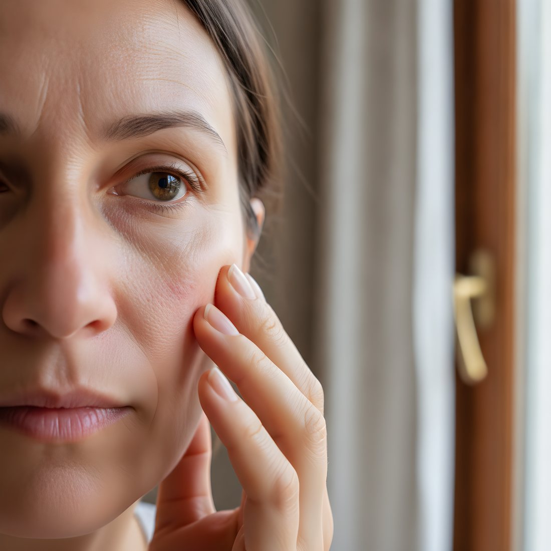 Joue avec une zone de peau sèche